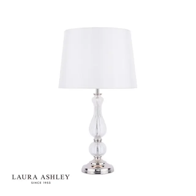 Bradshaw Polished Nickel with Cool Grey Shade Table Lamp