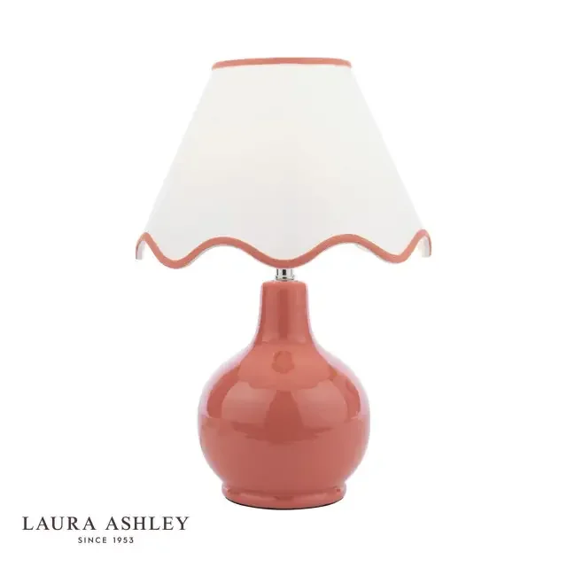 Bramhope Terracotta with White Shade Table Lamp
