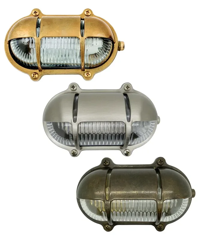 Brass Eyelid Bulkhead Light with Screw Cover – IP64 Rated for use by the sea