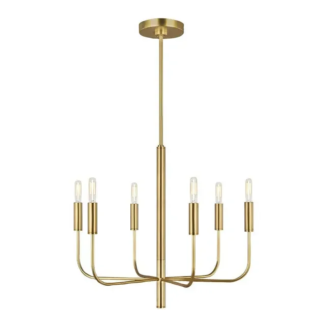 Brianna 6 Light Burnished Brass Chandelier