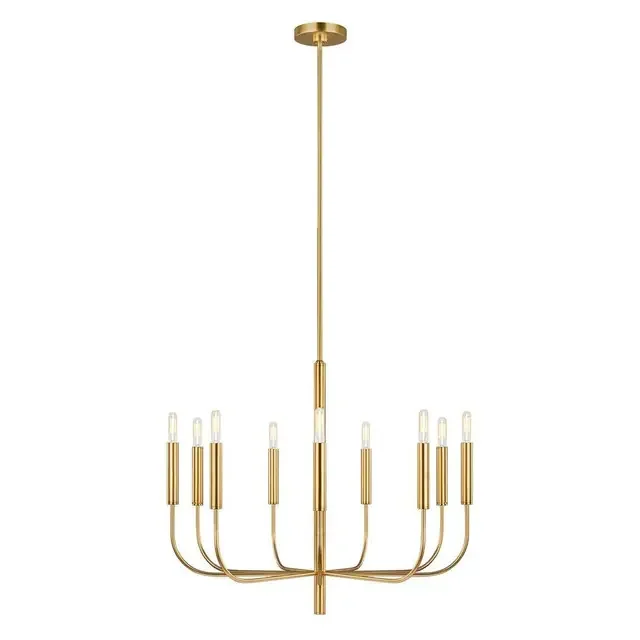 Brianna 9 Light Burnished Brass Chandelier