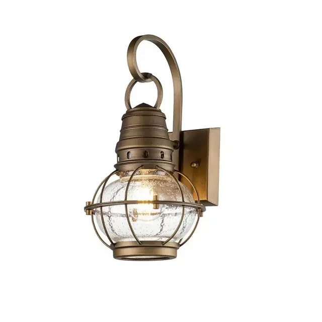 Bridgepoint Natural Brass 33cm IP44 Wall Light