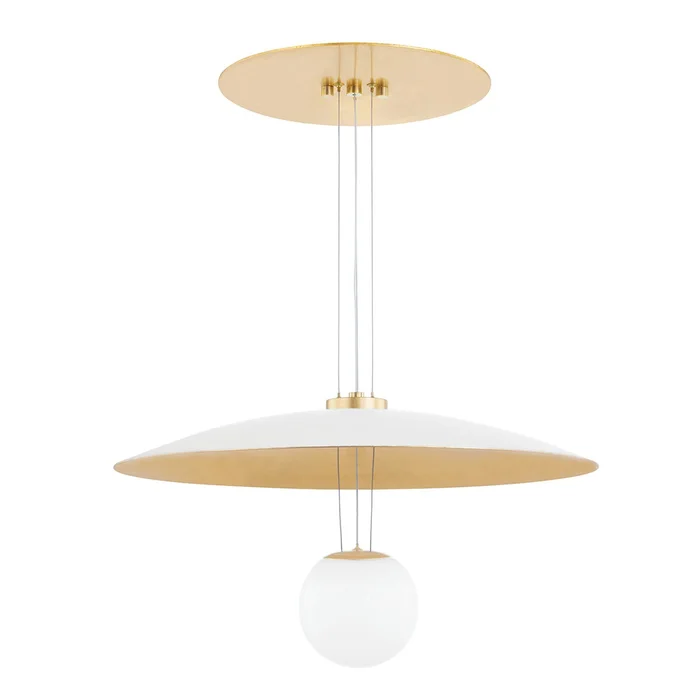 Brim LED Pendant in Soft White/Gold Leaf (70|KBS1743701-S)