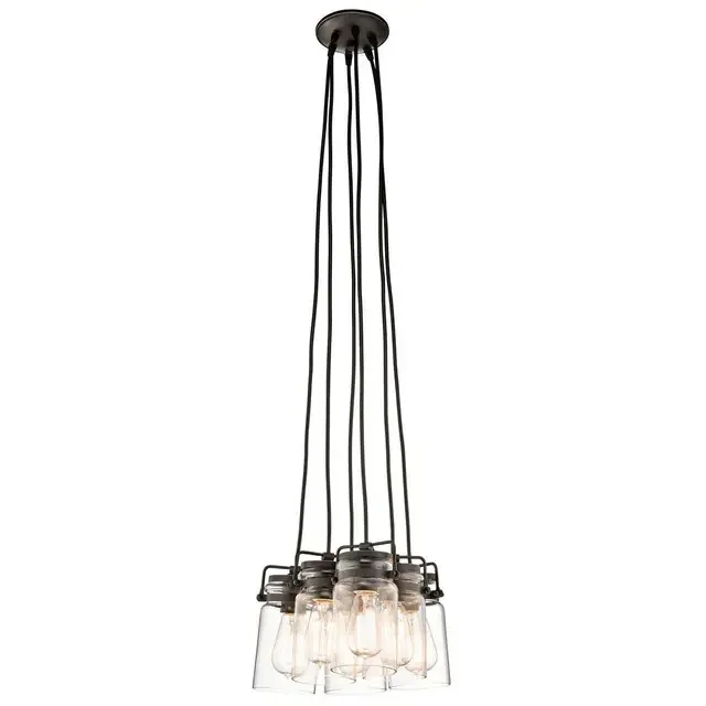 Brinley 6 Light Old Bronze Cluster Pendant Light