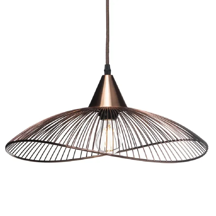 Britalia BR6178/1 S CU Copper Vintage Wired Dome Pendant Ceiling Light 45cm