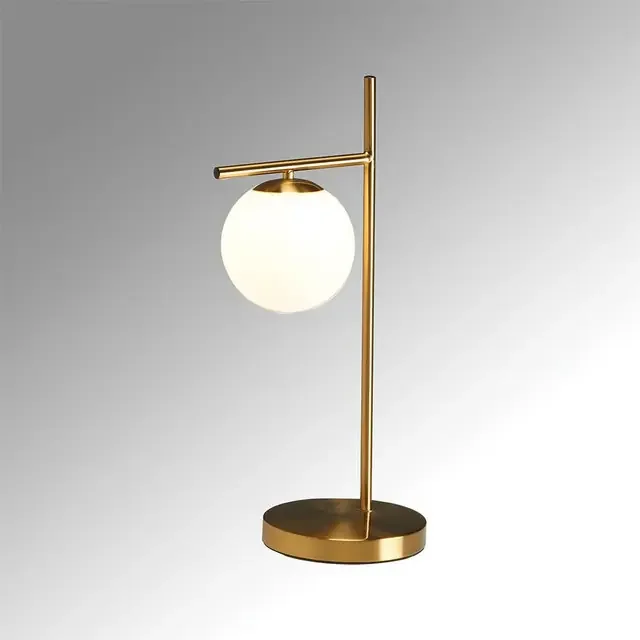 Britley Polished Brass with Opaque Sphere Table Lamp