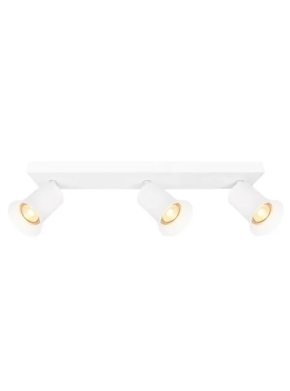 Broadway 3 Light Matt White with White Sleeve Adjustable Bar Ceiling Spotlight