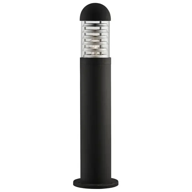 Bronx Black with Clear Glass and Metal Diffuser 60cm Bollard