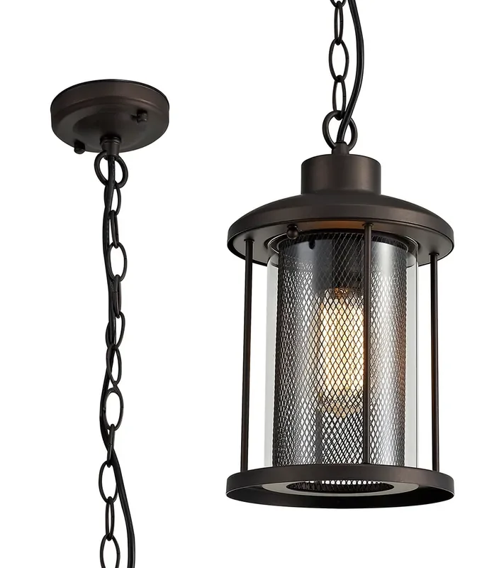 Bronze & Glass Hanging Porch Lantern – Chain Suspended