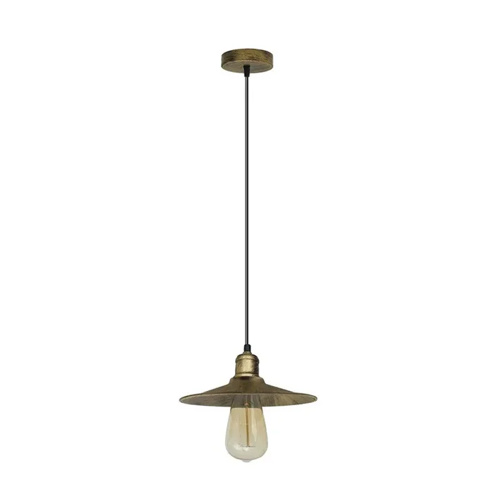 Brushed Brass Vintage Pendant Light – With Bulb