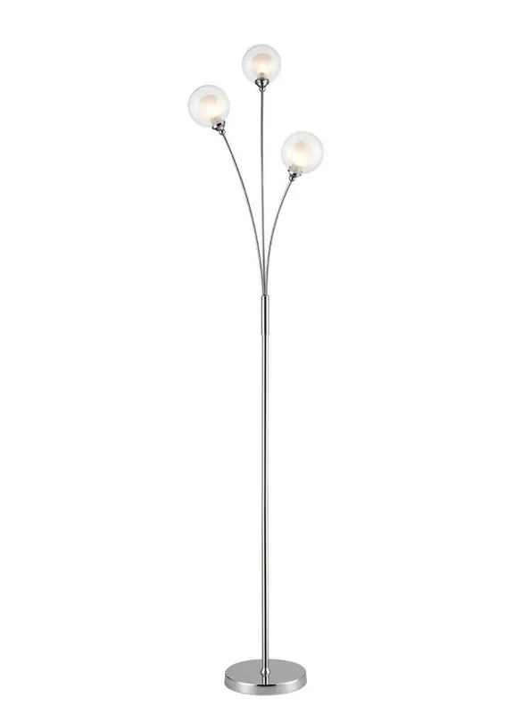 Bubble 3 Light Chrome with Clear Spheres Floor Lamp