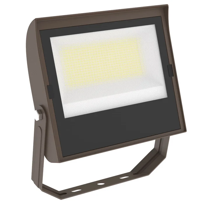 Builder Series Flood/Area Light with Photocell, Yoke Mount, 13,500 Lumens, 50/80W/100W Selectable, 120-277V, CCT Selectable 3000K/4000K/5000K, Dark Bronze Finish