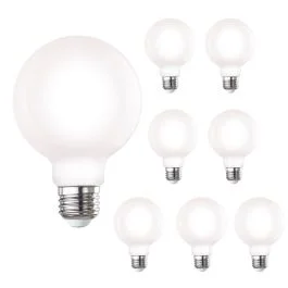 Bulbrite 861626 LED7G25/27K/FIL/M/D/B-8PK 7W LED G25 2700K FILAMENT MILKY E26 DIM-8PK
