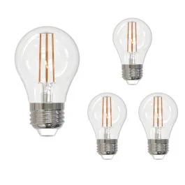 Bulbrite 861633 LED7A15/27K/FIL/D/B-4PK LED Filament Pack of (4) 7 Watt Dimmable A15 Light Bulb with Clear Glass Finish and Medium (E26) Base – 2700K (Warm White Light), 800 Lumens