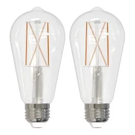 Bulbrite 861941 LED8ST18/30K/FIL/3/JA8-2PK Dimmable LED Light Bulb, ST18 Medium Base (E26), 8.5 Watts, 850 Lumens, Soft White Vintage LED Edison Light Bulbs, 3000K, Pack of (2)