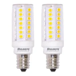 Bulbrite 862143 LED5E12/30K/120/D-2PK 5W LED E12 CLEAR 3000K DIMMABLE 120V 2PK