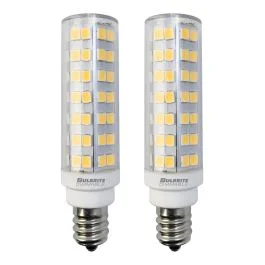 Bulbrite 862642 LED6E12/27K/120/D-2PK Pack of (2) 6.5 Watt 120V Dimmable Clear T6 LED Mini Light Bulbs with Candelabra (E12) Base, 2700K Warm White Light, 700 Lumens
