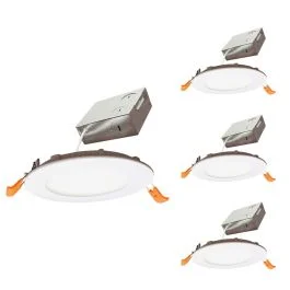Bulbrite 862657 LED12JBOXDL/4HL/827/WHRD/D-4PK 12W LED 4″ HIGH LUMEN RECESSED DOWNLIGHT W/ METAL JBOX WHITE ROUND DIMMABLE 80CRI 2700K 120V-4PK