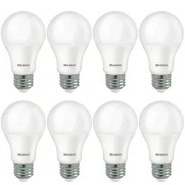Bulbrite 862713 LED9A19/B60W/827-8PK 9W LED A19 60W EQUIV BASICS NON-DIMMABLE 2700K E26 120V-8PK