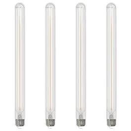 Bulbrite 862778 LED5T9L/30K/15/FIL-4PK LED Filament Pack of (4) 5 Watt Dimmable 15 Inch T9 Light Bulb with Clear Glass Finish and Medium (E26) Base – 3000K (Soft White Light), 400 Lumens