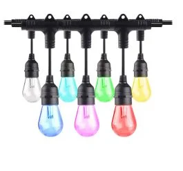 Bulbrite 862824 STRING18/36FT/24IN/SMART/BLACK/LED-2PK 36-foot Smart String Light Kit with Shatter Resistant RGB Color Changing LED Light Bulbs