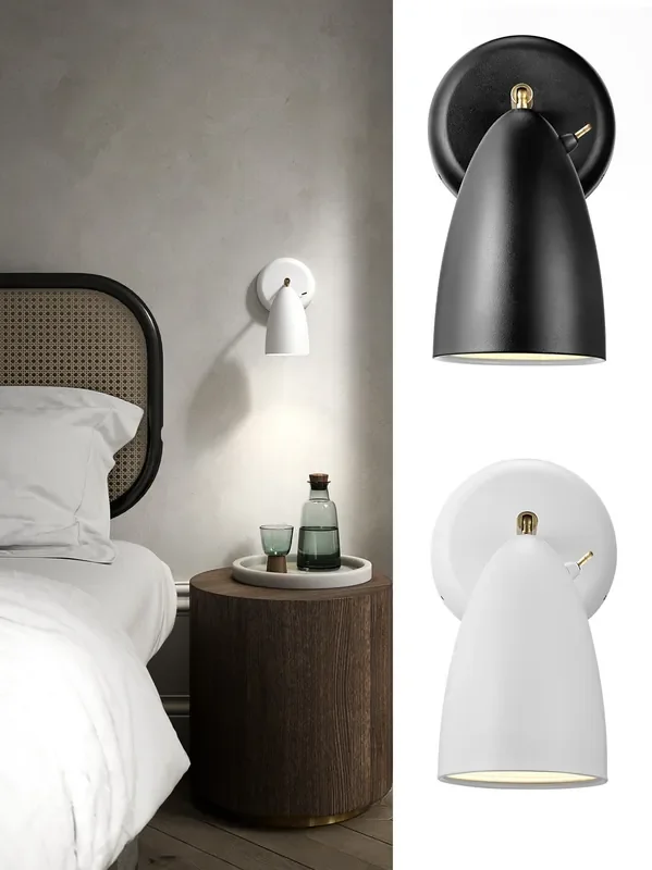 Bullet Shade Wall Mounted Bedside Reading Light – Fully Adjustable and switched