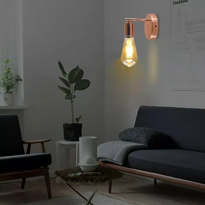 Buy Industrial Indoor Wall Mount Light In UK – E27 Bulb Base, Energy-Efficient for Living Room, Bedroom