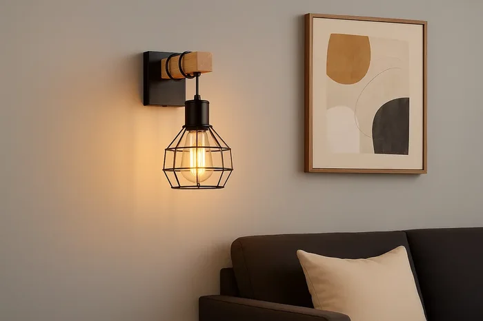 Buy Industrial Wall Lamp Indoor Cage in UK – E27 Vintage Wall Light