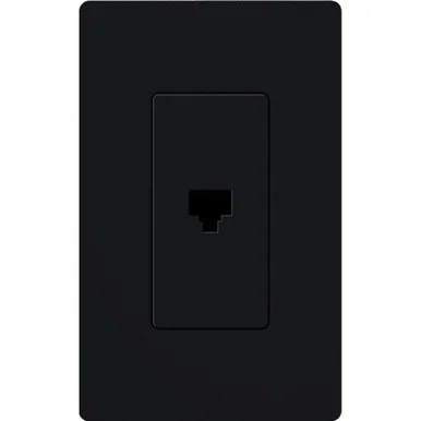 CA-PJ-BL Claro Single Telephone Jack, 6-CONDUCTOR Jack, RJ11 In Black