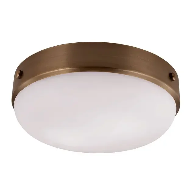 Cadence 2 Light Dark Antique Brass Flush Ceiling Light