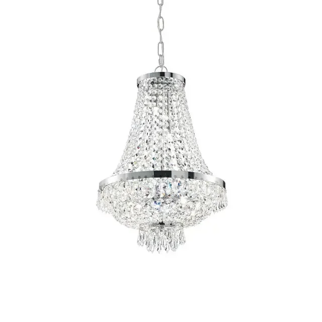 Caesar SP9 9 Light Chrome with Crystal Beads Chandelier