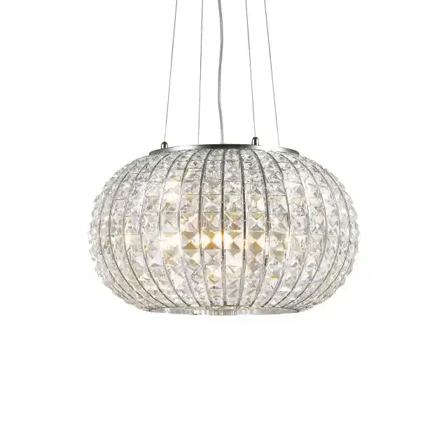 Calypso SP5 5 Light Chrome with Crystal Shaded Pendant Light