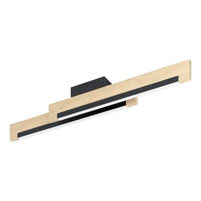 Camacho 2 Light Brown Black and White Ceiling Light