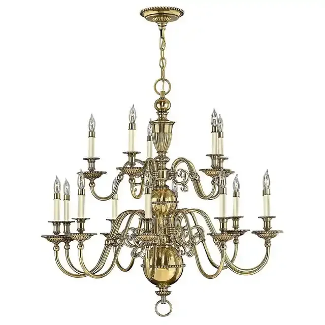 Cambridge 15 Light Burnished Brass Chandelier