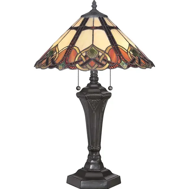 Cambridge 2 Light Vintage Bronze Tiffany Table Lamp