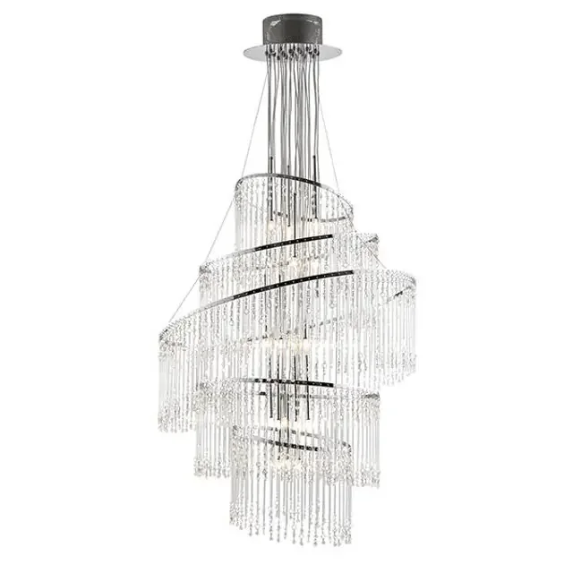 Camille 24 Light Chrome and Faceted Glass Pendant Light