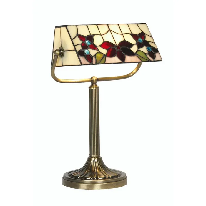 Camillo Tiffany Glass 1 Lamp Bankers Table Light