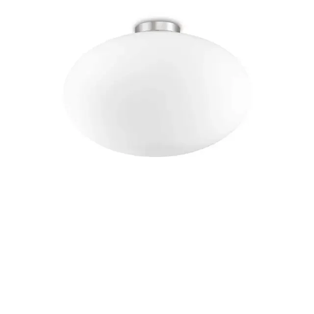 Candy PL1 Satin Nickel with White Opal Diffuser Flush Ceiling Light