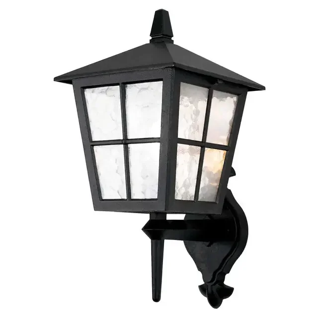 Canterbury Black Lantern Upward IP43 Wall Light