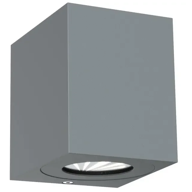 Canto Kubi 2 LED Grey With Clear Glass IP44 Up/Down Wall Light