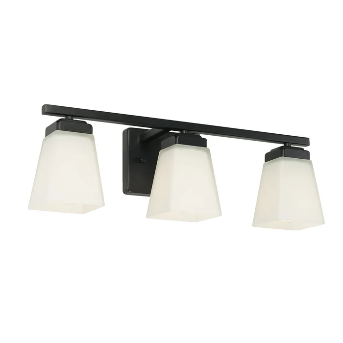 Capital Lighting 114431MB-334 Baxley Three Light Vanity, Matte Black