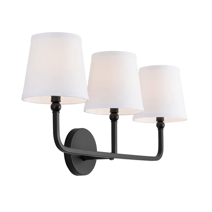 Capital Lighting 119331MB-674 Dawson Three Light Vanity, Matte Black