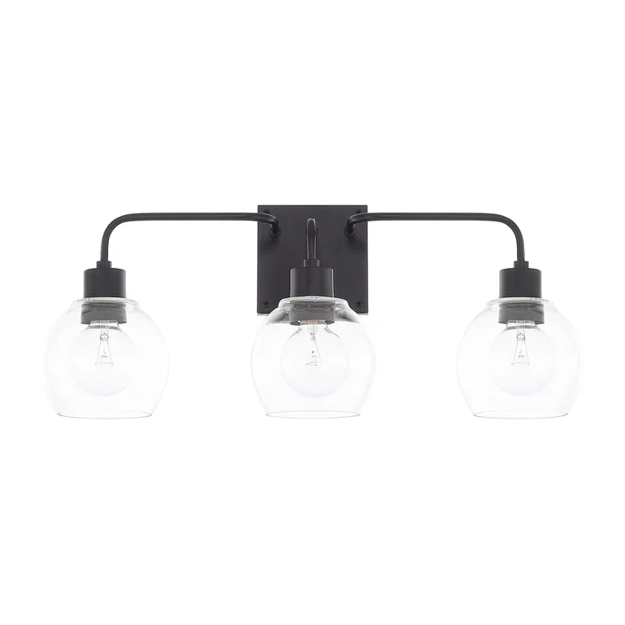 Capital Lighting 120031MB-426 Tanner Three Light Vanity, Matte Black