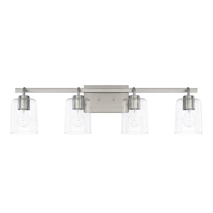 Capital Lighting 128541BN-449 Greyson Four Light Vanity, Brushed Nickel