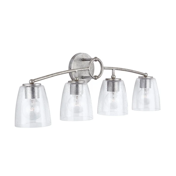 Capital Lighting 137941AS-488 Oran Four Light Vanity, Antique Silver (Discontinued)