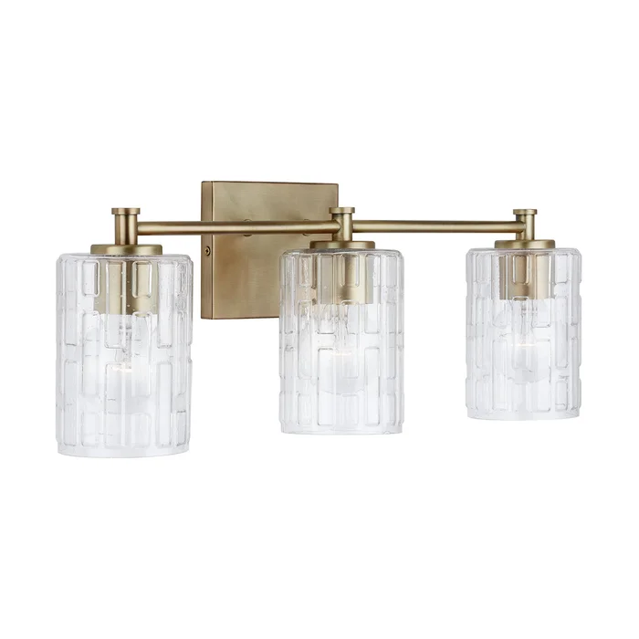 Capital Lighting 138331AD-491 Emerson Three Light Vanity, Aged Brass