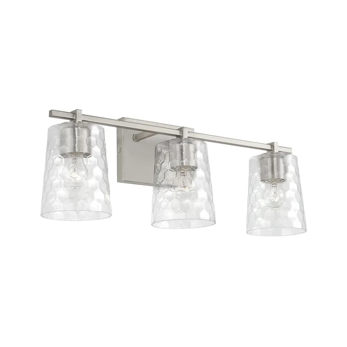 Capital Lighting 143531BN-517 Burke Three Light Vanity, Brushed Nickel