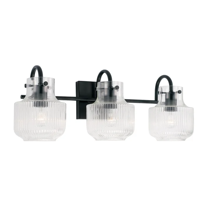 Capital Lighting 145131MB Nyla Three Light Vanity, Matte Black