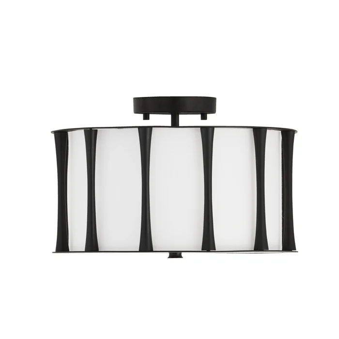 Capital Lighting 244631MB Bodie Three Light Semi-Flush Mount, Matte Black