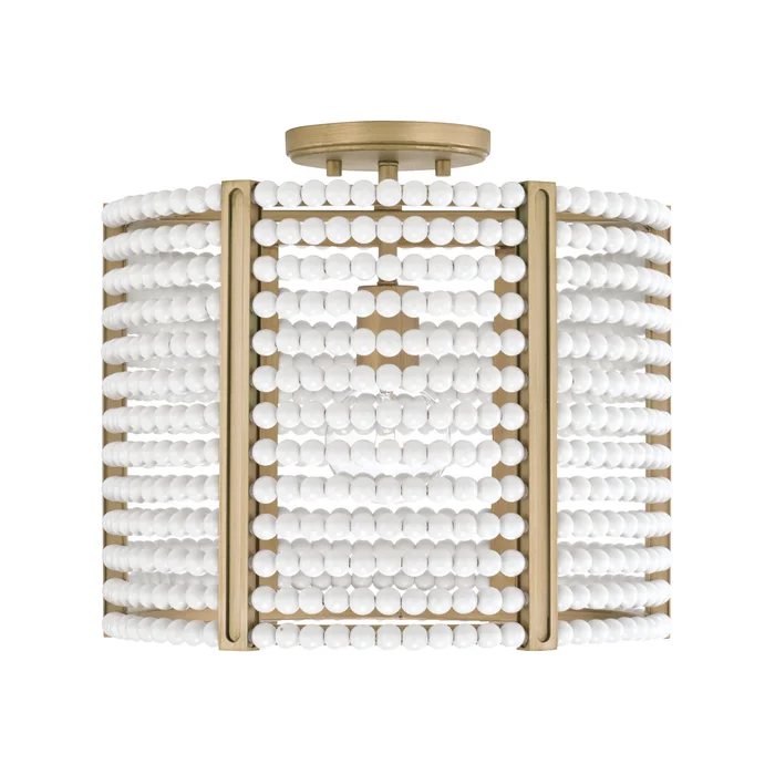 Capital Lighting 247111AP Brynn One Light Semi-Flush Mount, Aged Brass Painted